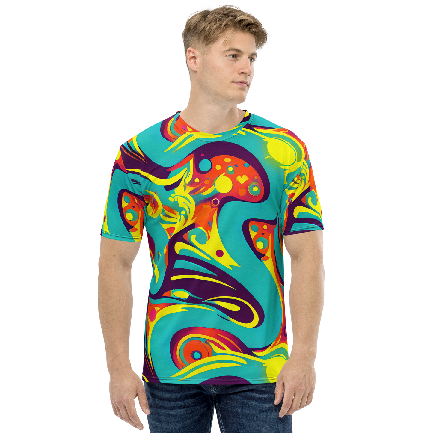 Men's Crew Neck T-Shirt - Retro Ribbon