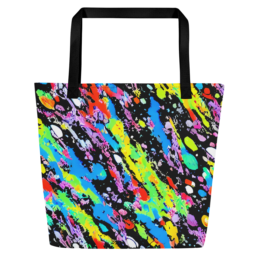 Large Tote Bag w/ Pocket - Pollock Pulse