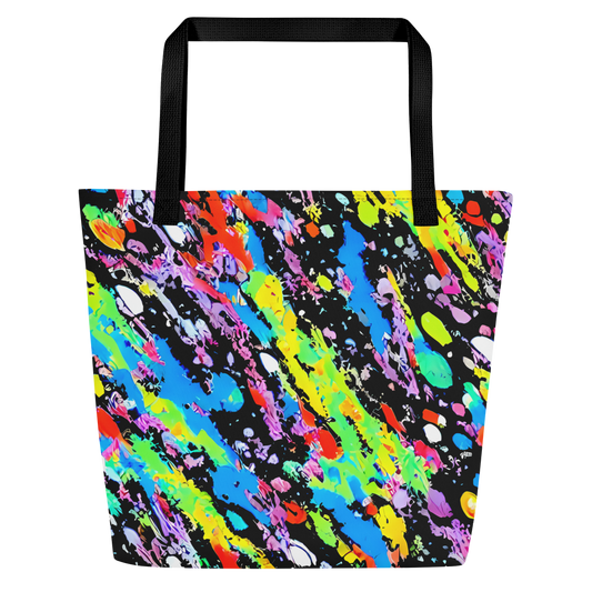 Large Tote Bag w/ Pocket - Pollock Pulse