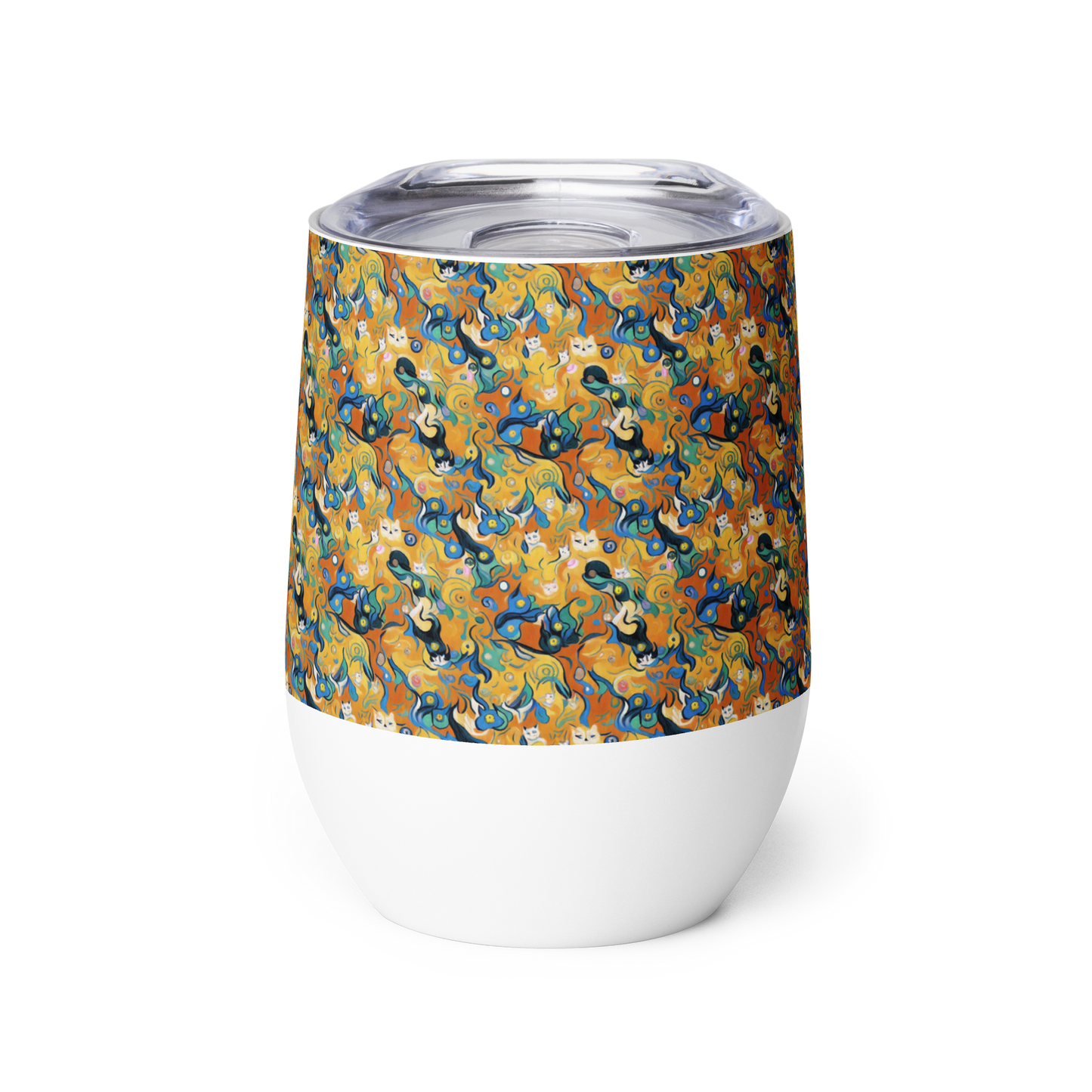 Wine Tumbler - Whimsical Feline Dance