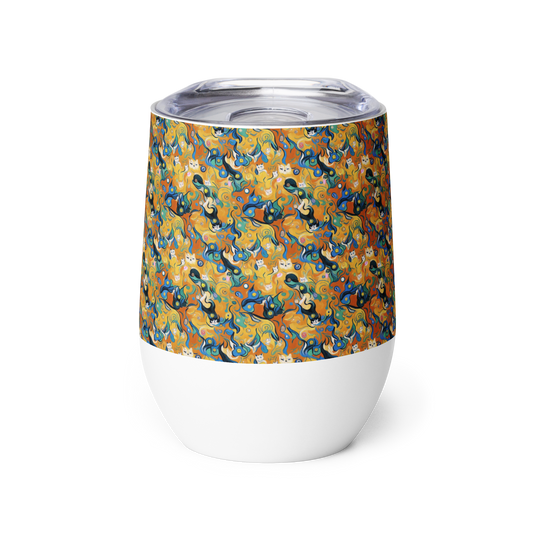 Wine Tumbler - Whimsical Feline Dance