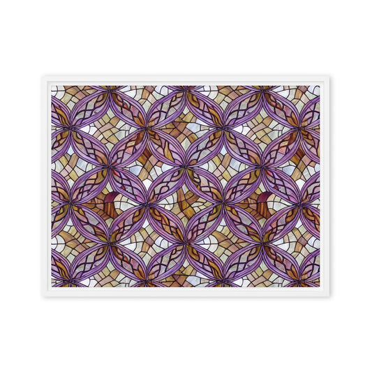 Framed Canvas (in) - Stained Glass Whirl