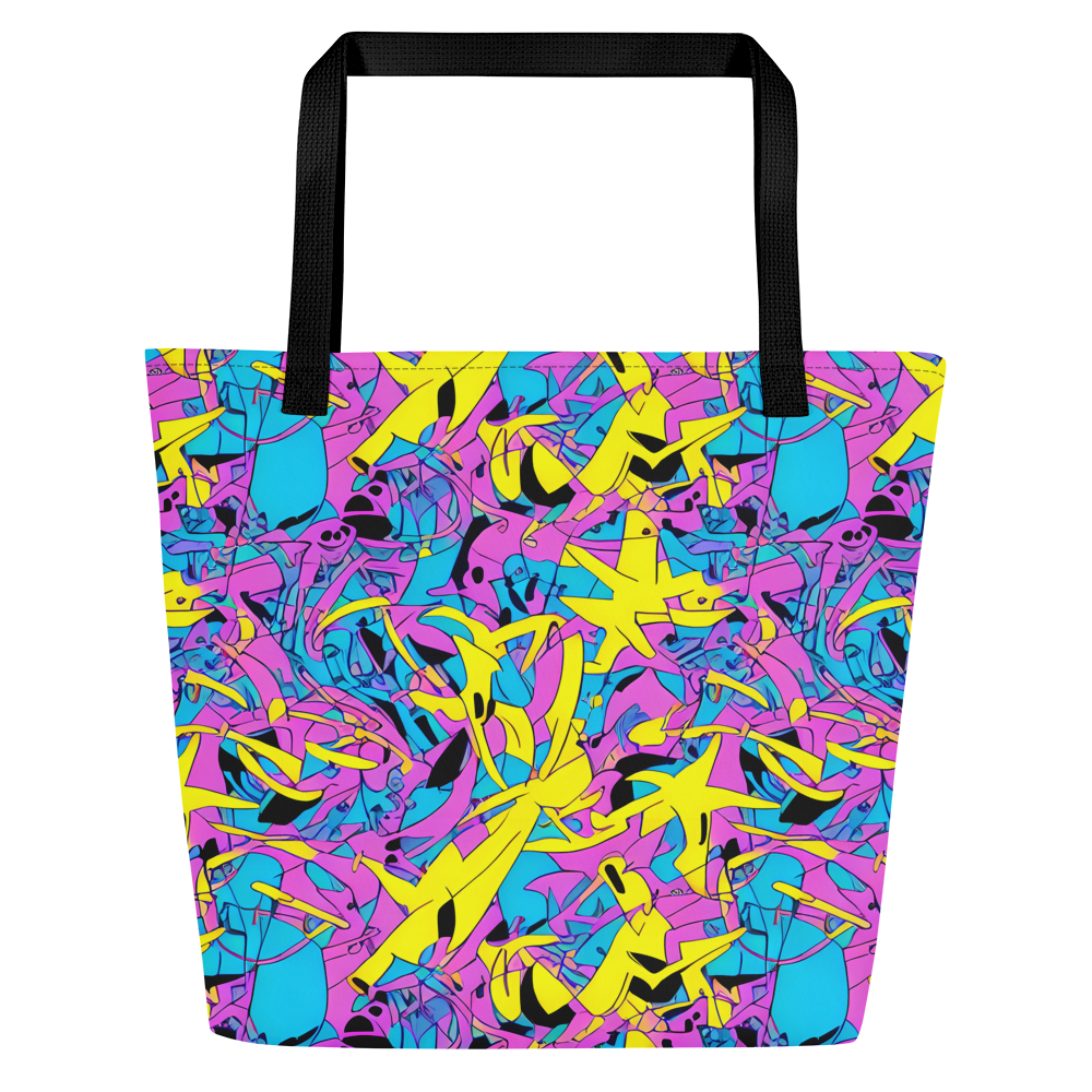 Large Tote Bag w/ Pocket - Neon Jive