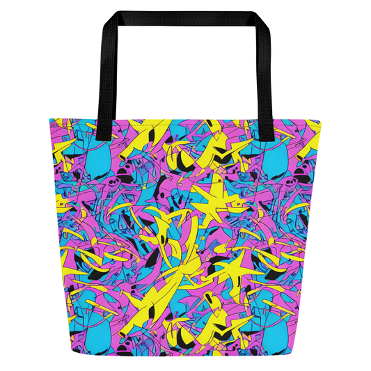 Large Tote Bag w/ Pocket - Neon Jive