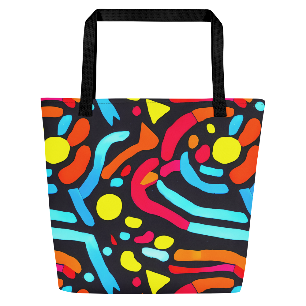 Large Tote Bag w/ Pocket - Midnight Stream