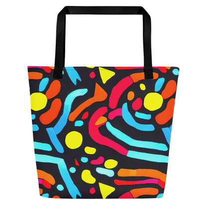 Large Tote Bag w/ Pocket - Midnight Stream
