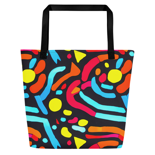 Large Tote Bag w/ Pocket - Midnight Stream