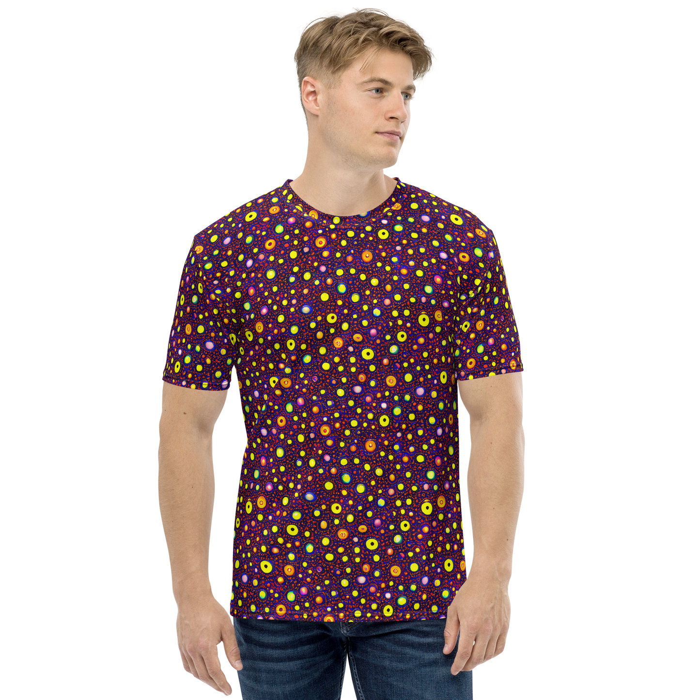 Men's Crew Neck T-Shirt - Cosmic Dotscape