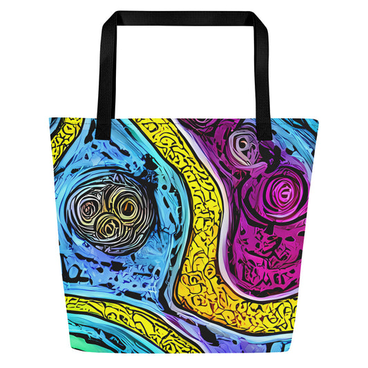 Large Tote Bag w/ Pocket - Orbiting Orbs