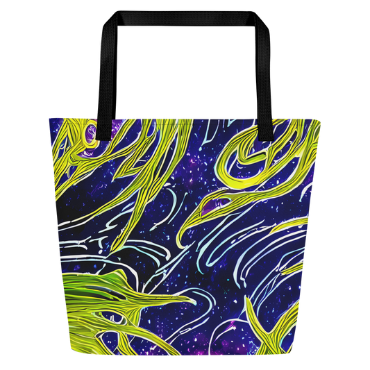 Large Tote Bag w/ Pocket - Celestial Scribbles