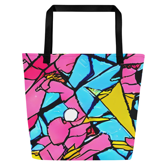 Large Tote Bag w/ Pocket - Barbier Bloom