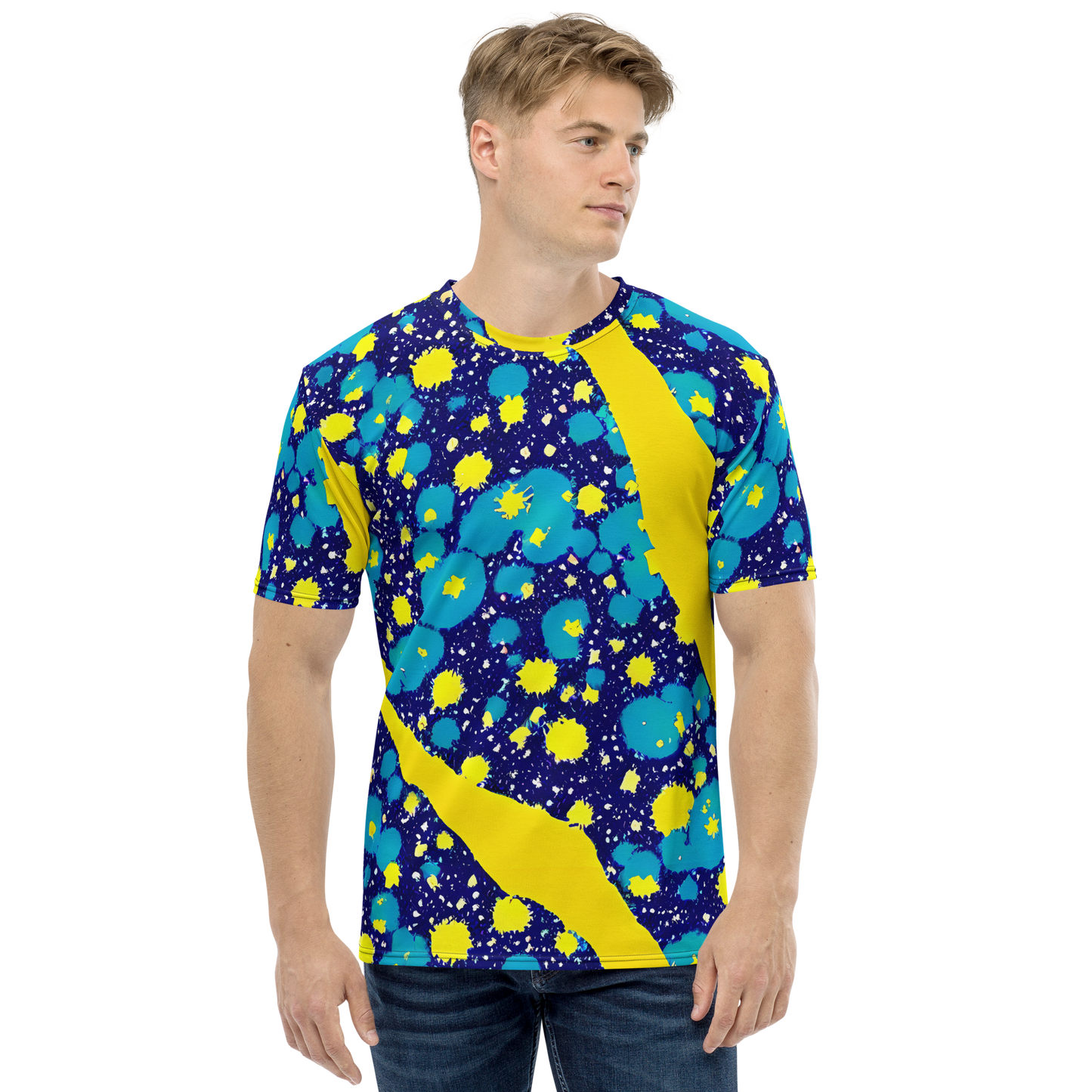 Men's Crew Neck T-Shirt - Starburst Splash