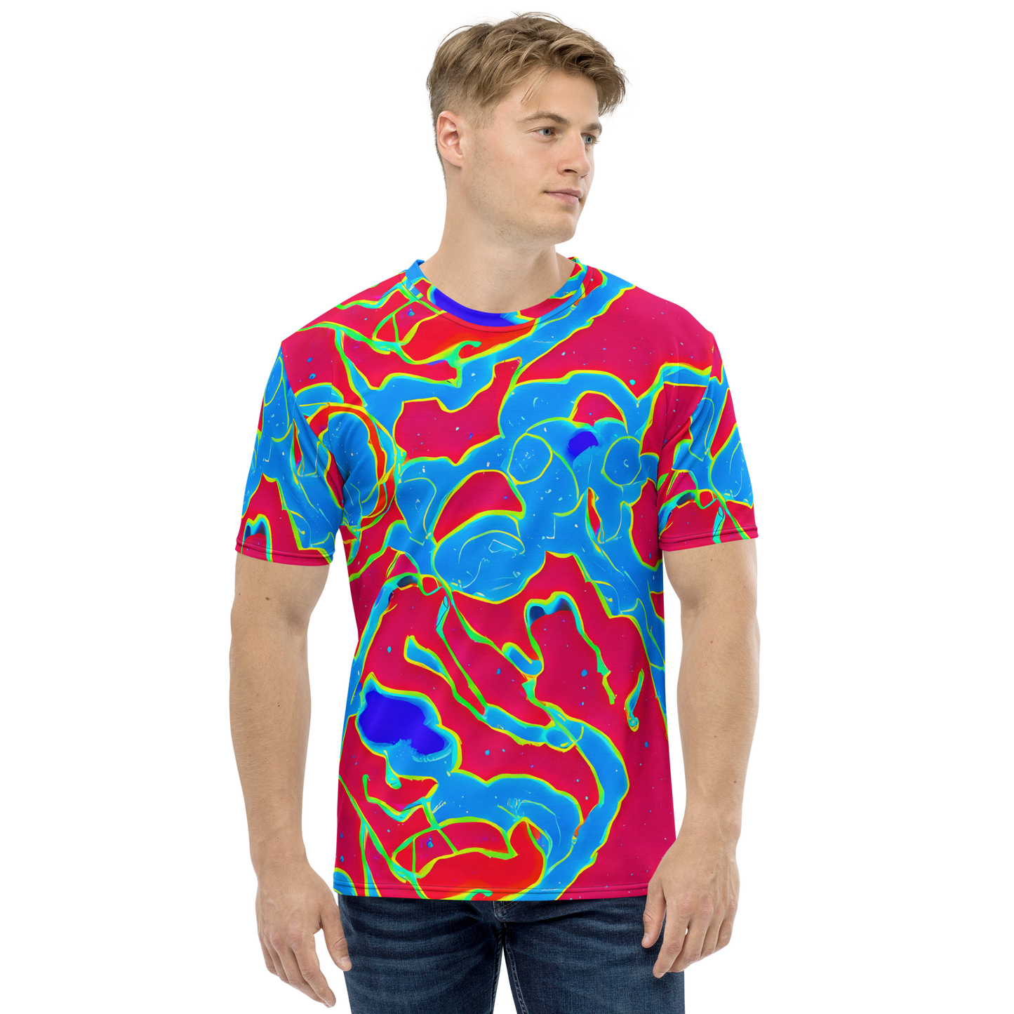 Men's Crew Neck T-Shirt - Electric Bloom