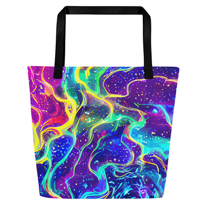 Large Tote Bag w/ Pocket - Liquid Light Show