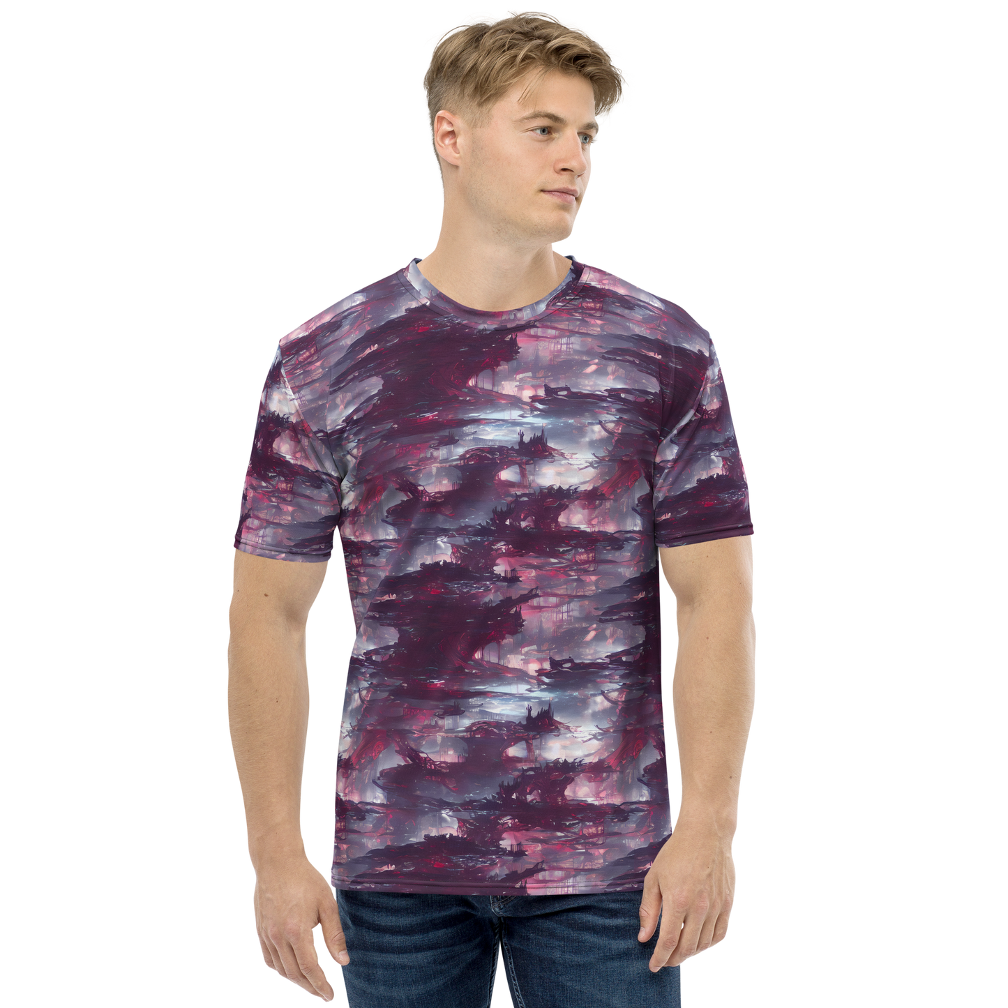 Men's Crew Neck T-Shirt - Twilight Fortresses