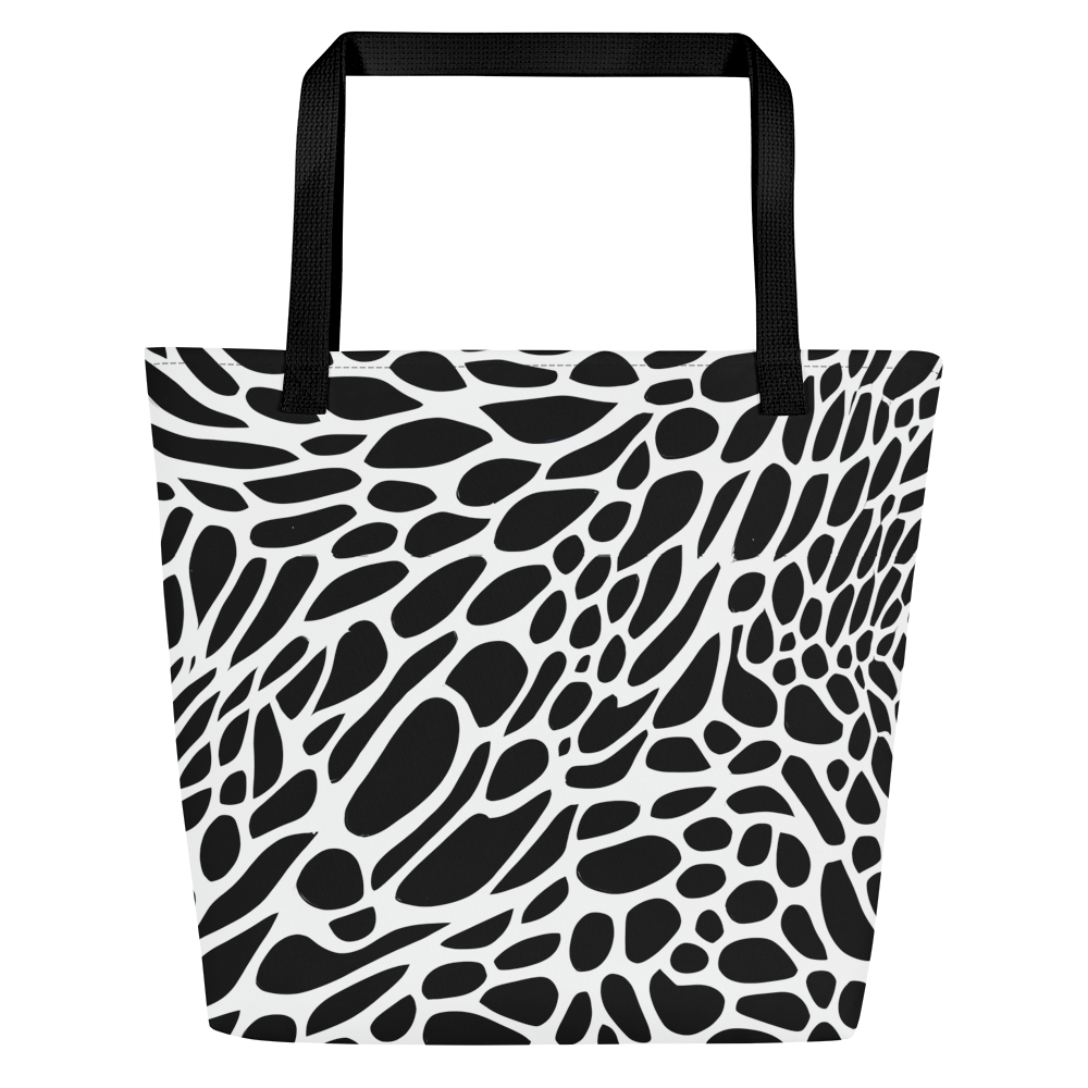 Large Tote Bag w/ Pocket - Monochrome Mystique