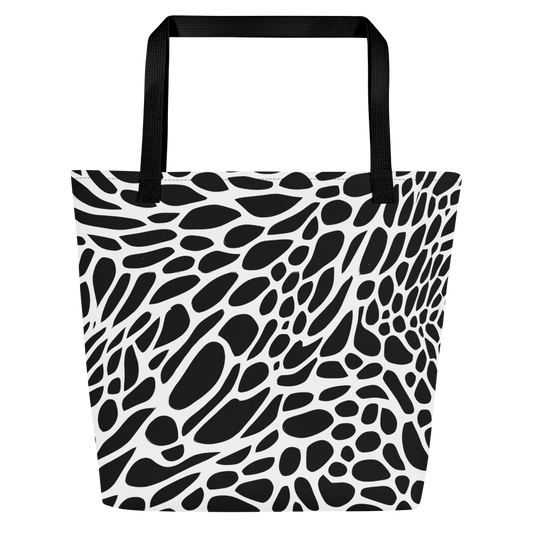 Large Tote Bag w/ Pocket - Monochrome Mystique