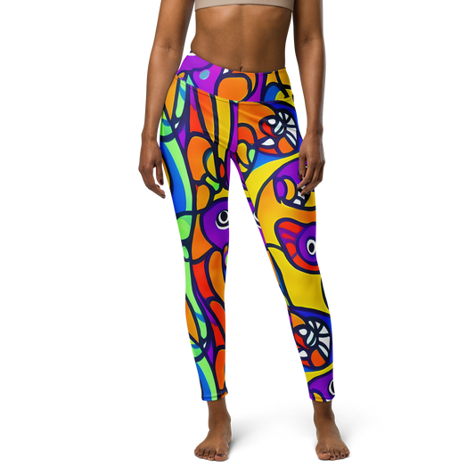 Yoga Leggings - Kaleido Fish