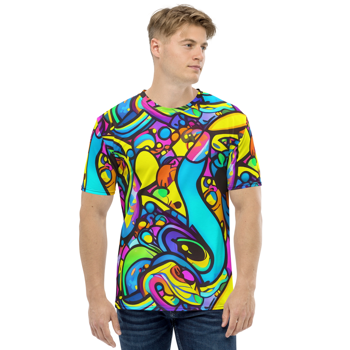 Men's Crew Neck T-Shirt - Kaleidoscopic Flow