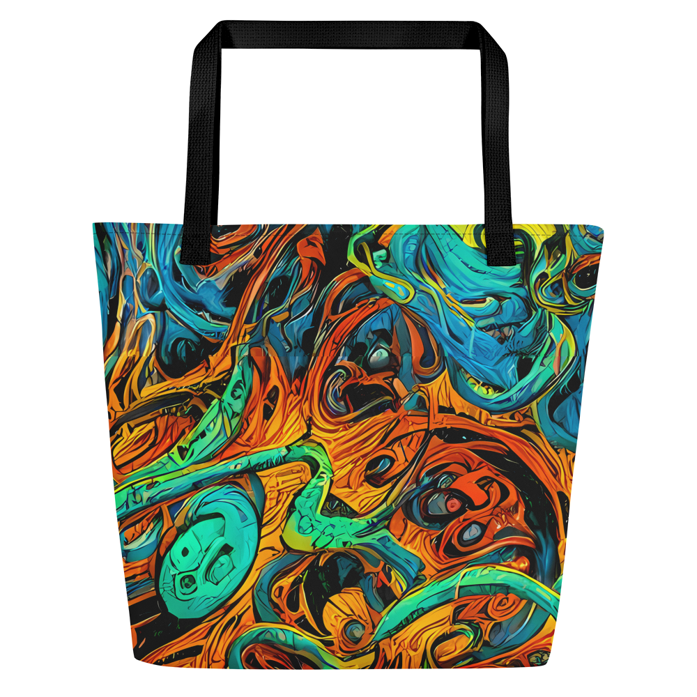 Large Tote Bag w/ Pocket - Flaming Mirage