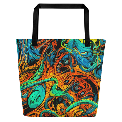 Large Tote Bag w/ Pocket - Flaming Mirage