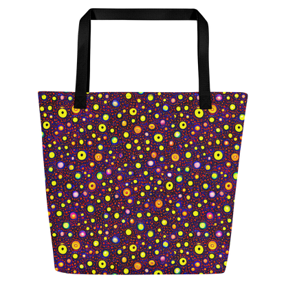 Large Tote Bag w/ Pocket - Cosmic Dotscape