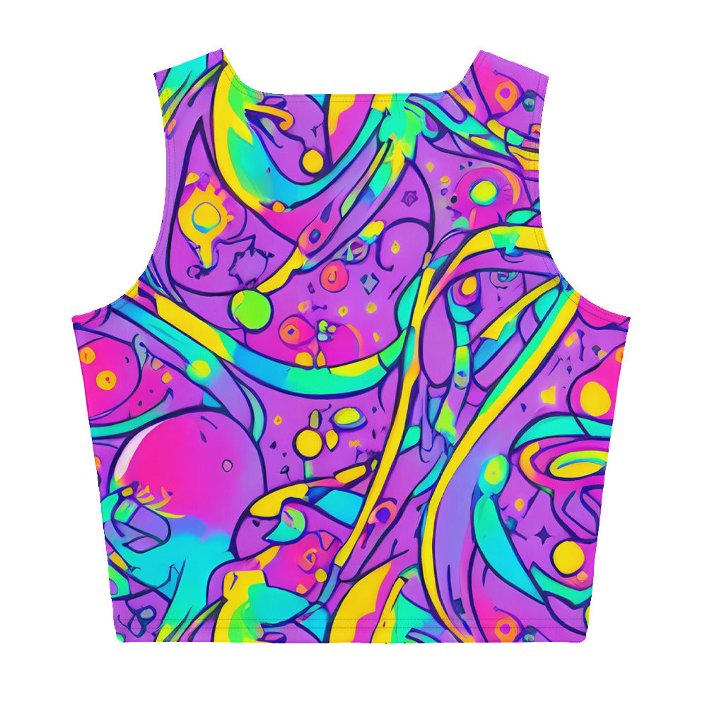 Crop Top - Neon Galaxy Whirl