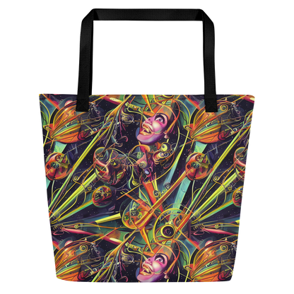 Large Tote Bag w/ Pocket - Psychedelic Deep Space