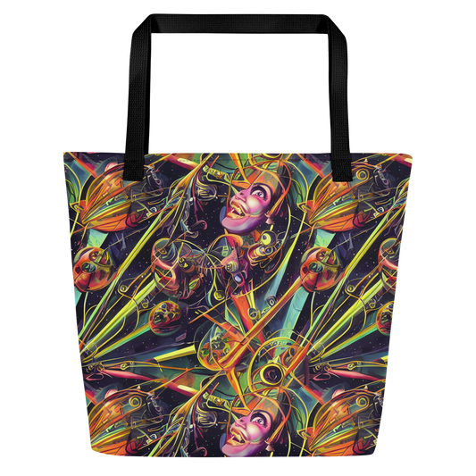 Large Tote Bag w/ Pocket - Psychedelic Deep Space