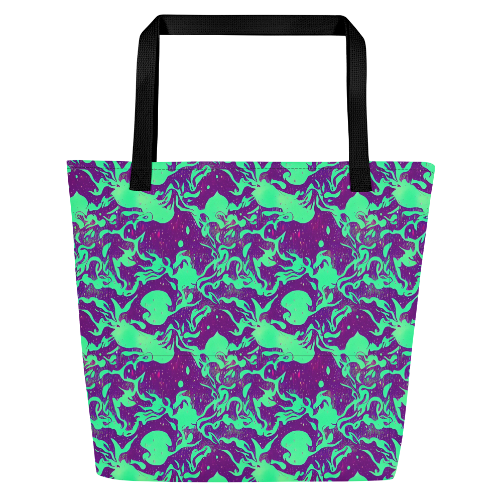 Large Tote Bag w/ Pocket - Alien Ripples