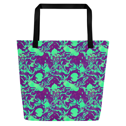 Large Tote Bag w/ Pocket - Alien Ripples