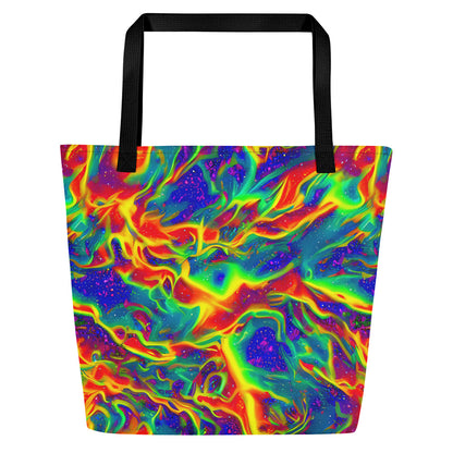 Large Tote Bag w/ Pocket - Nebula Symphony