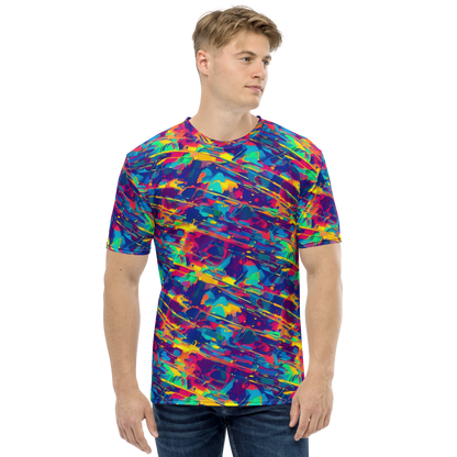 Men's Crew Neck T-Shirt - Spectrum Streaks