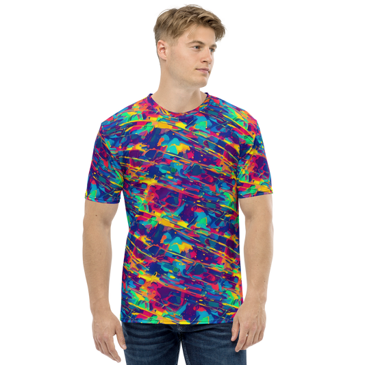 Men's Crew Neck T-Shirt - Spectrum Streaks