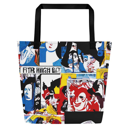 Large Tote Bag w/ Pocket - Pop Art Parade