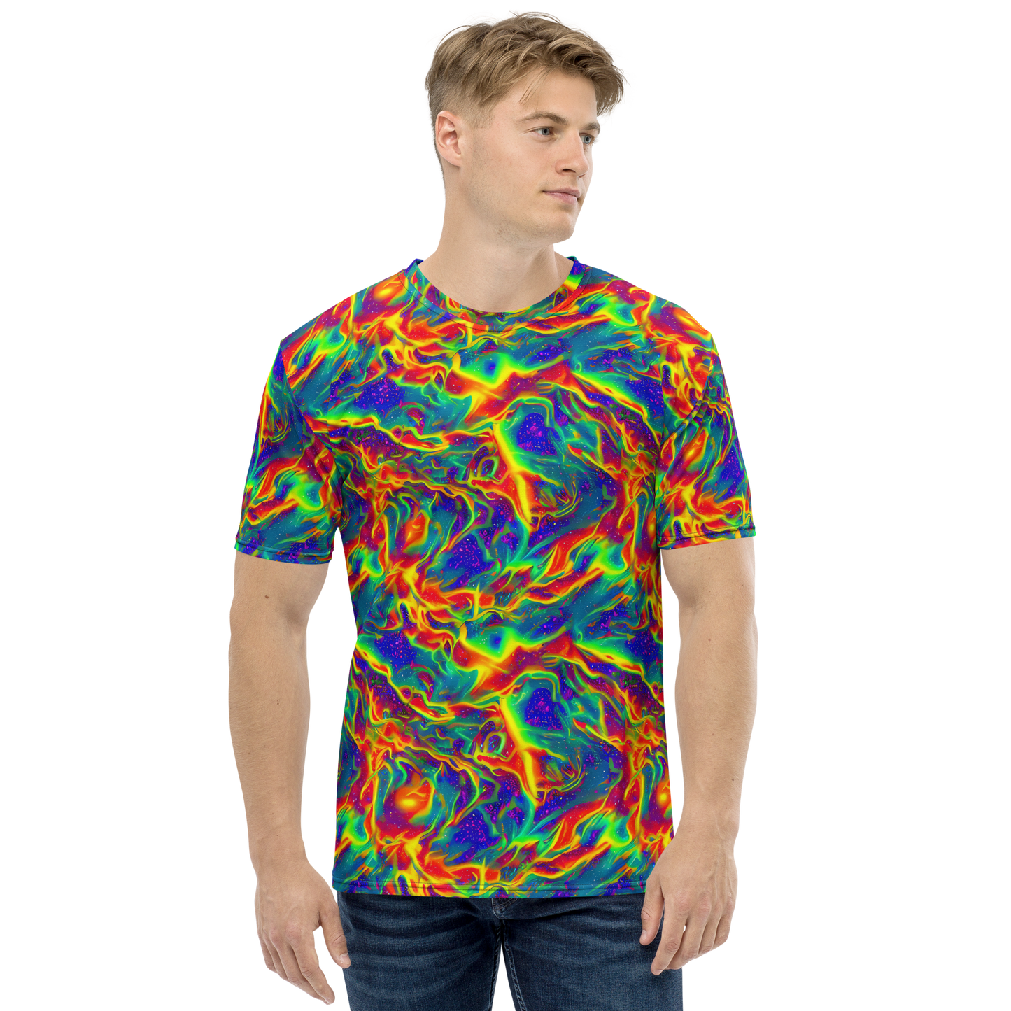 Men's Crew Neck T-Shirt - Nebula Symphony