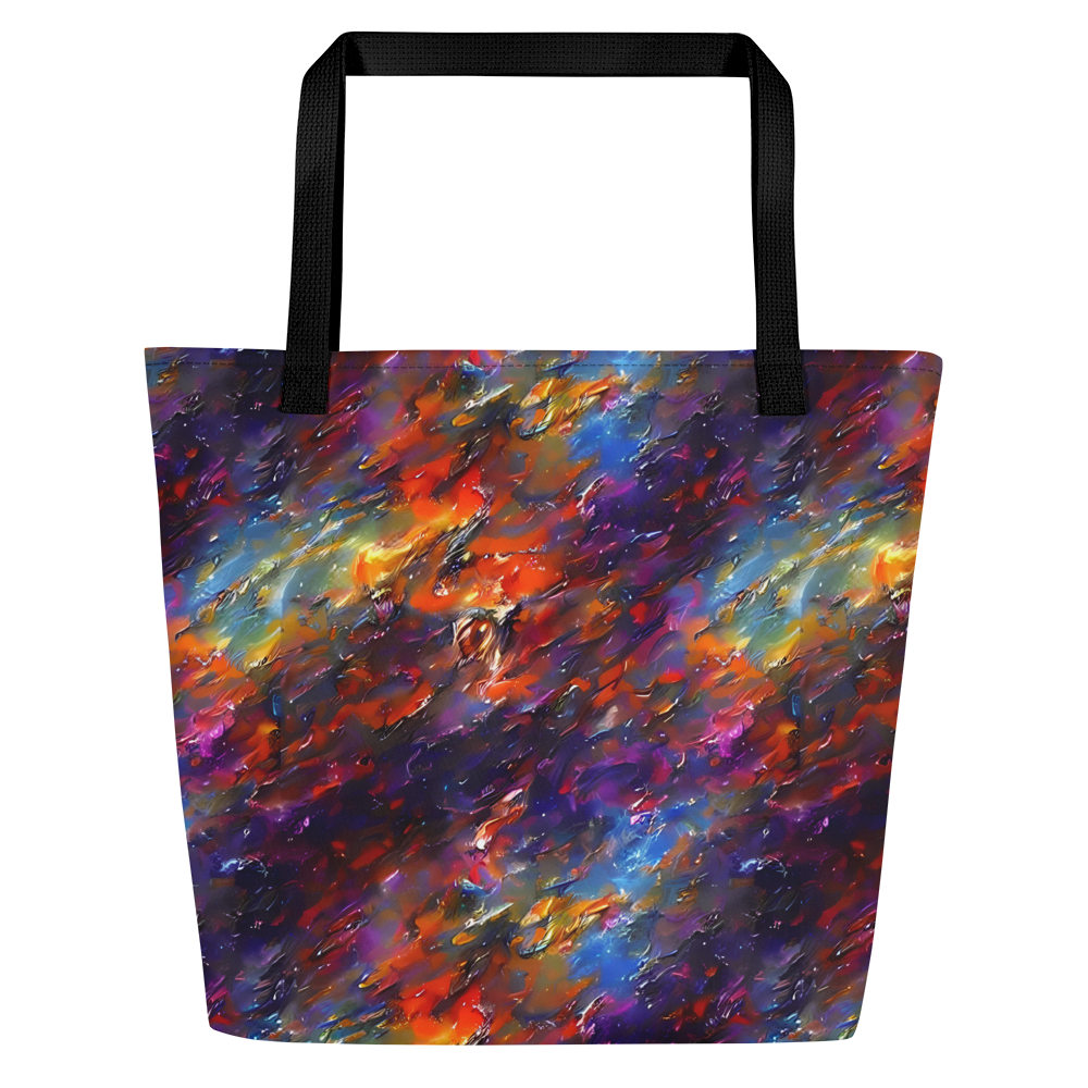 Large Tote Bag w/ Pocket - Auroral Ripples