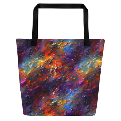 Large Tote Bag w/ Pocket - Auroral Ripples