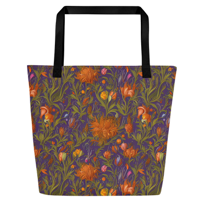 Large Tote Bag w/ Pocket - Botanical Nebula