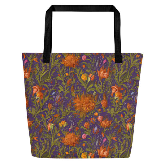 Large Tote Bag w/ Pocket - Botanical Nebula