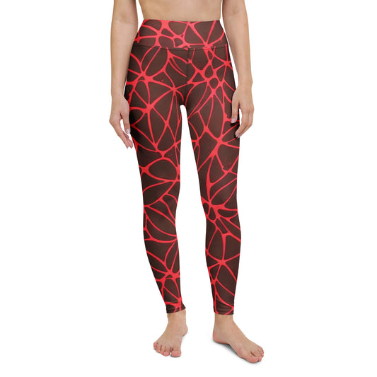 Yoga Leggings - Scarlet Vines
