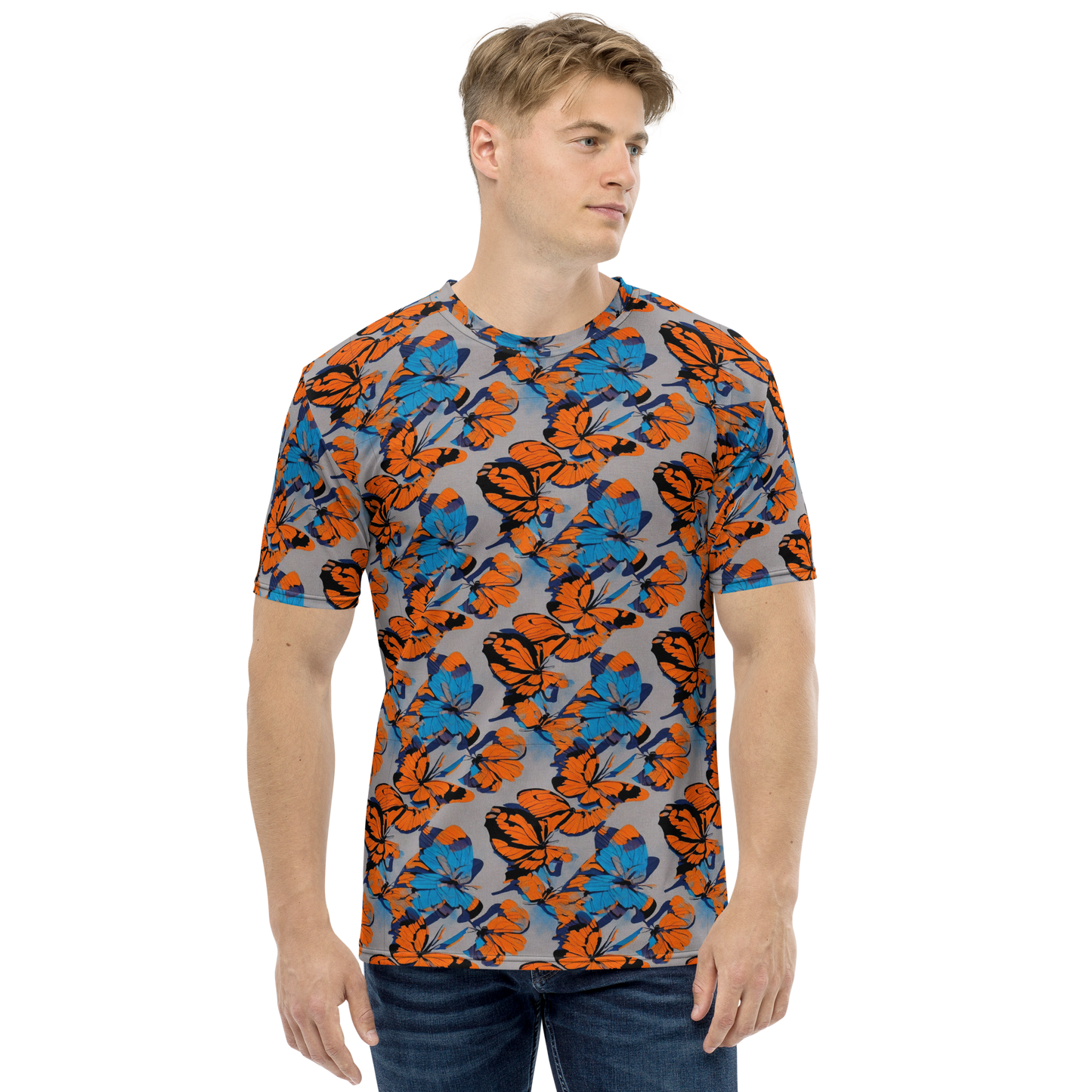 Men's Crew Neck T-Shirt - Flutter Wave