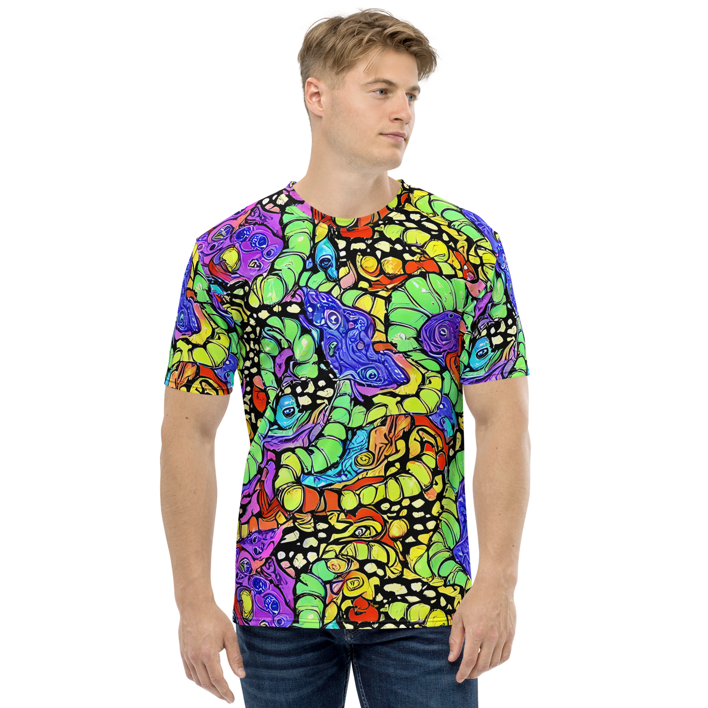 Men's Crew Neck T-Shirt - Frostwork Fantasy