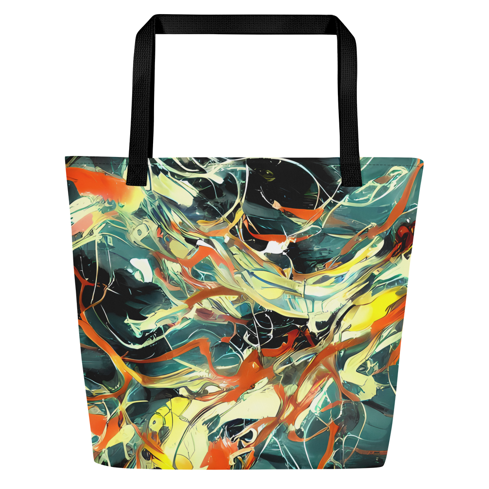 Large Tote Bag w/ Pocket - Fluid Firestorm