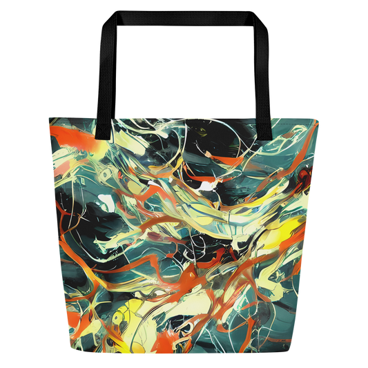 Large Tote Bag w/ Pocket - Fluid Firestorm