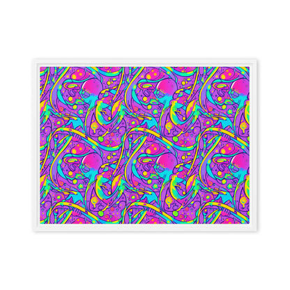 Framed Canvas (in) - Neon Galaxy Whirl