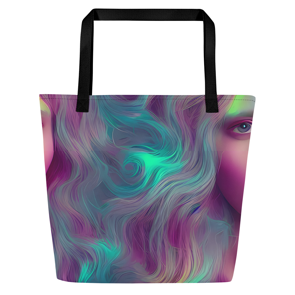 Large Tote Bag w/ Pocket - Surreal Tresses
