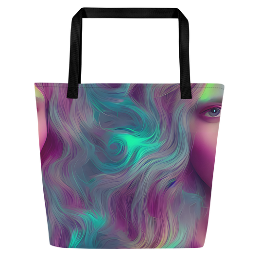 Large Tote Bag w/ Pocket - Surreal Tresses