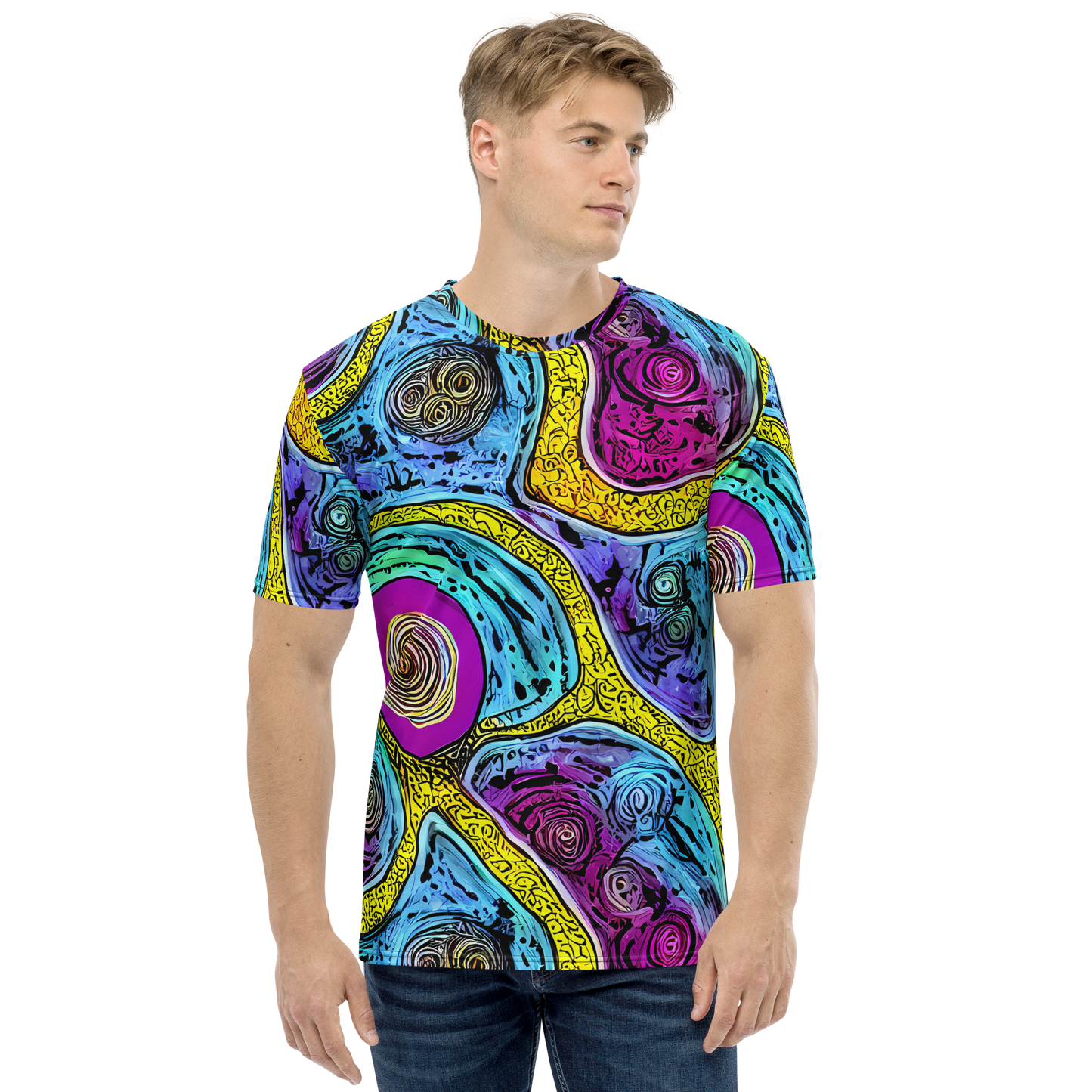 Men's Crew Neck T-Shirt - Orbiting Orbs