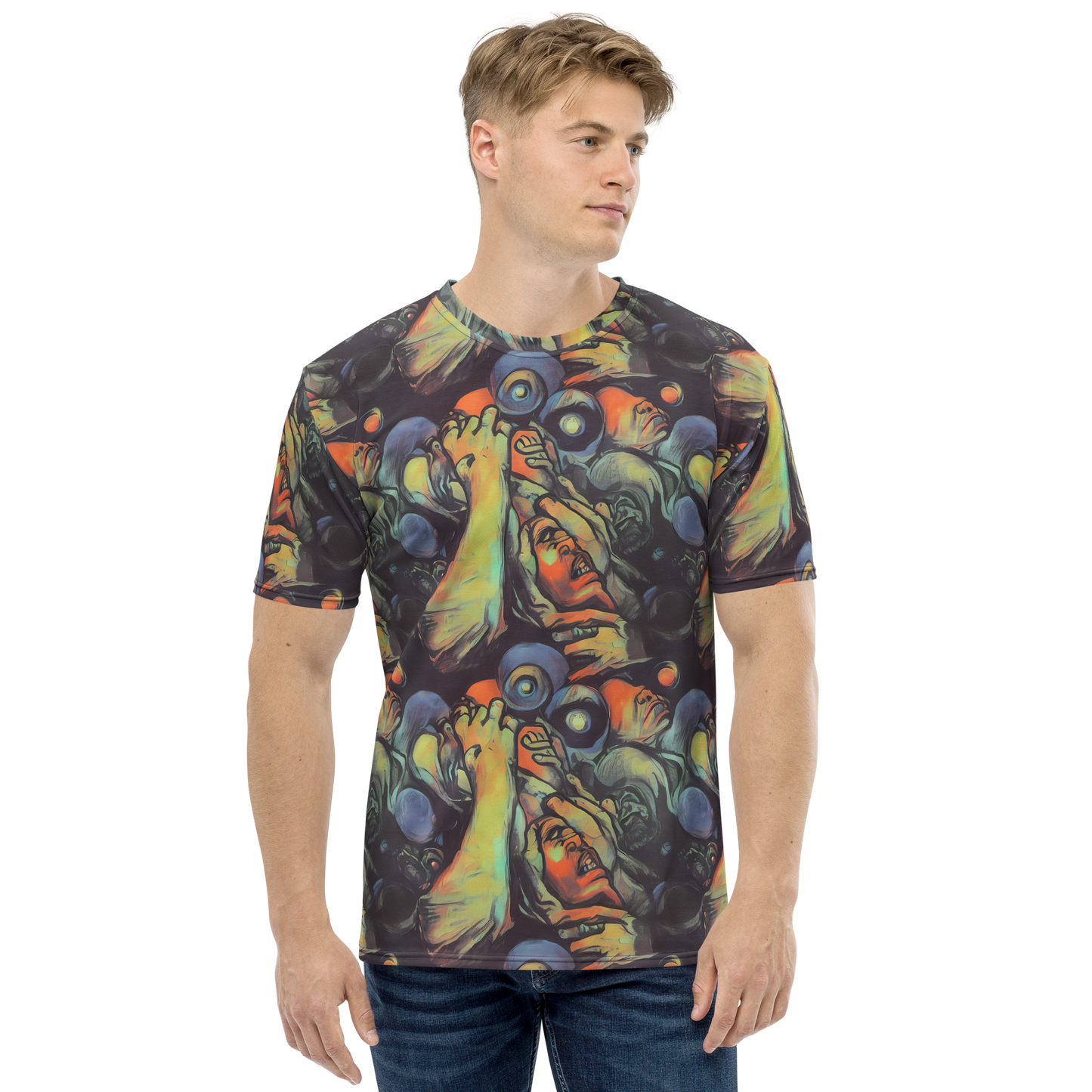 Men's Crew Neck T-Shirt - Cosmic Scream